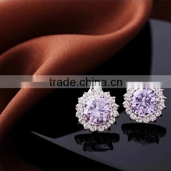 New hotsale jewelry crystal fashion earring silver earring designs