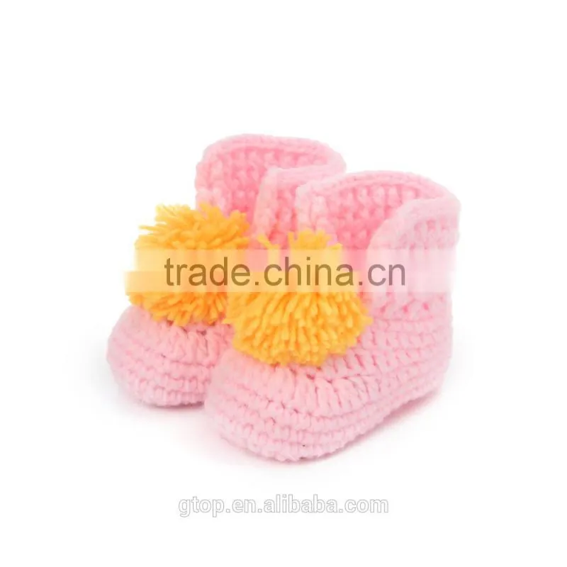 Baby Handmade Crochet Boots Shoes Supplier for 1-10 months old B-0012