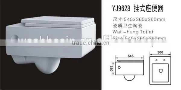 YJ9629 Ceramic Bathroom Save Spaces Wall hung toilet/WC/ Water Closet