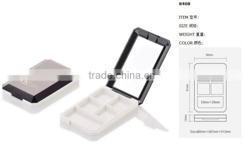 Popular plastic cosmetic square eyeshadow case