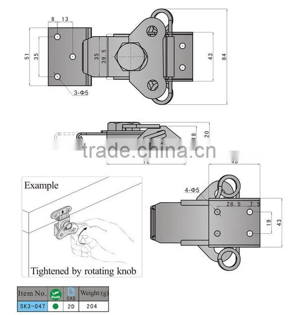 SK3-047 Safety Hasp/ toggle hasp / butterfly clamps