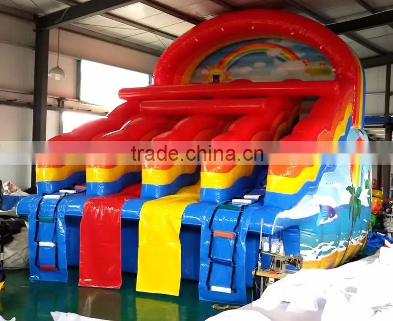 inflatable rainbow slide /giant inflatable water slide for adult
