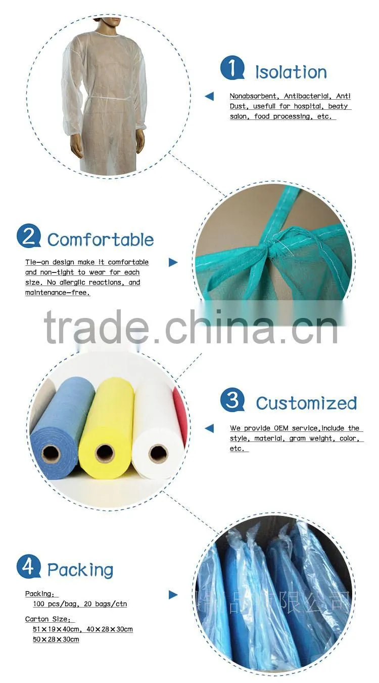 long sleeve disposable products surgical operating gown