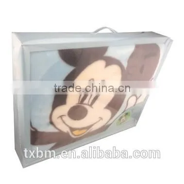 Cartoon 100% polyester coral fleece baby blanket baby bedding sets