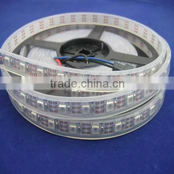 ws2811 led strip magic dream color;60leds/m;4m/roll;DC5V input;White PCB;waterproof silicon tube IP67