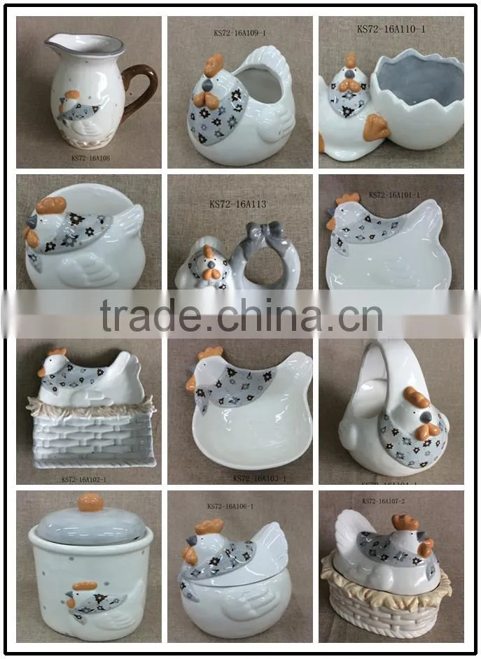 Unique design rooster theme dishes ceramic plate for food