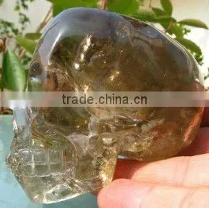 Natural Artistic Smoky Quartz Crystal Skull
