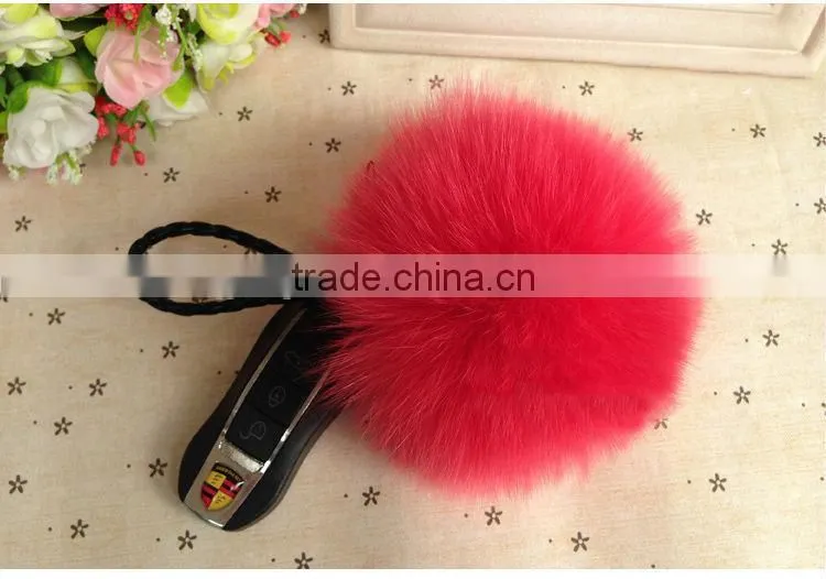 Fox Fur Ball Key Chain / Fur Pom Poms / Fox Fur Keychain