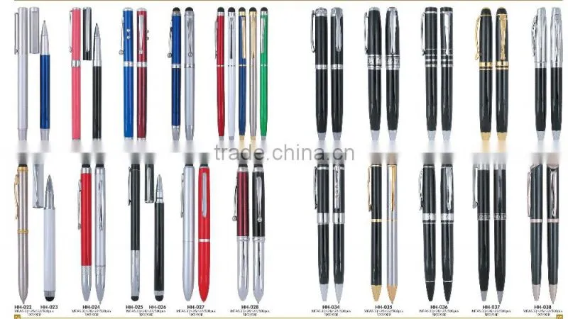 Metal pen set with leather box