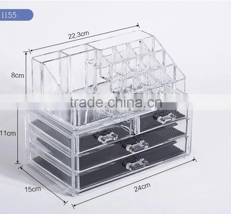 Hot sale acrylic jewelry & cosmetic storage display boxes
