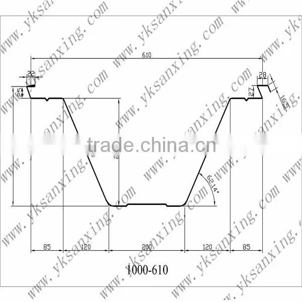 Hydraulic 1000-610 Sanxing K Q Span No Column Arch sheet making Machine