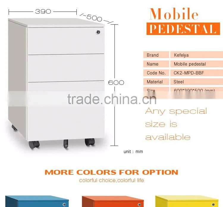 Kefeiya Commercial Furniture New Style 3 Drawer Metal Filing Cabinet