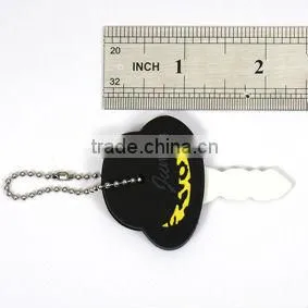 cartoon non-phthalates and lead hat design soft PVC key cover for promotion