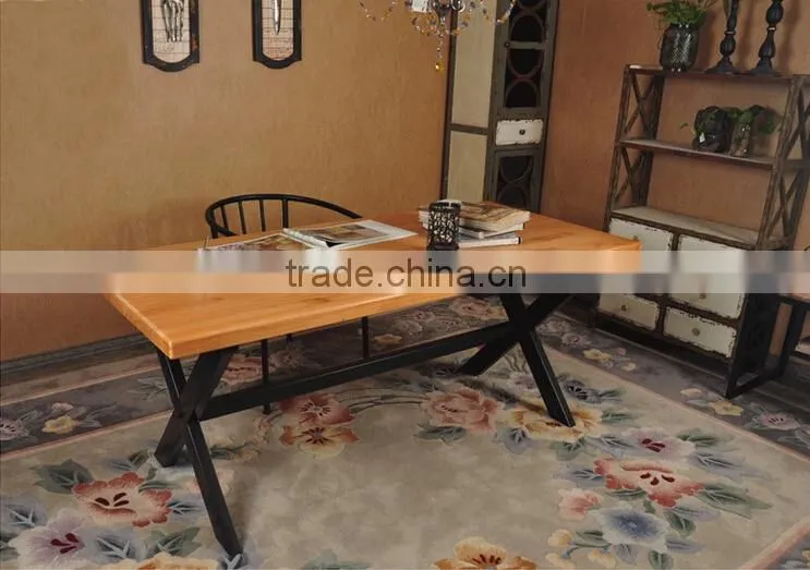 Industrial Real Wood Table Metal Table LOFT Style