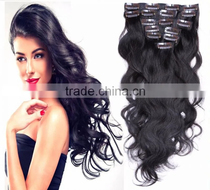 wholesale brazilian hair clip in hair extension natural hair extensions