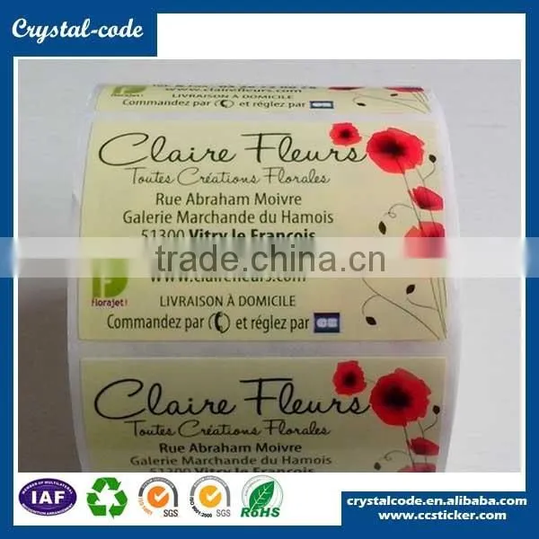 Custom vinyl label stickers,adhesvie waterproof sticker label with logo printed