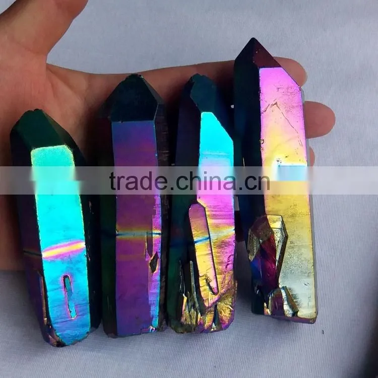 Wholesale Angel Aura Quartz Wand Rainbow Natural Crystal Point
