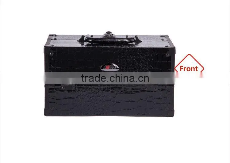 Clear Acrylic Top Jewelry Or Cosmetic Storage Display Boxes Makeup Train Case With Lock