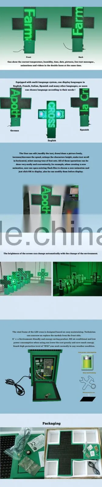 Variable Message Signs Pure Green for Pharmacy/Clinc