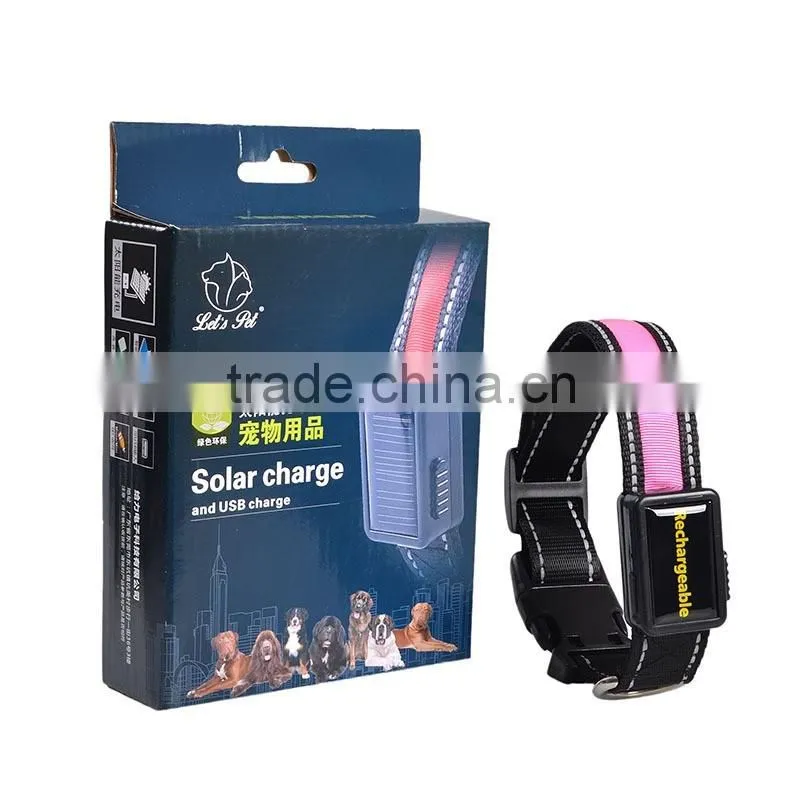 Flashing Safety LED USB Rechargeable Dog Collar Pet Collars