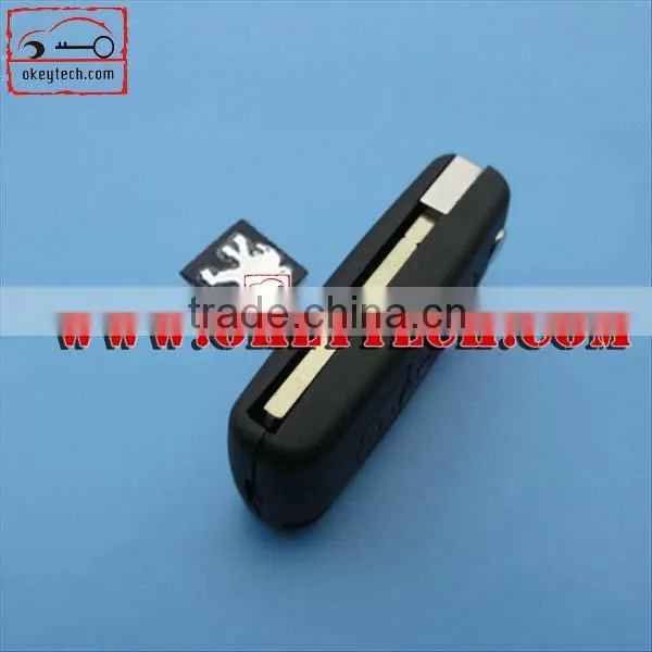 OkeyTech Peugeot 307 3 button remote key shell with light button no battery place without groove blade for key peugeot 307 key