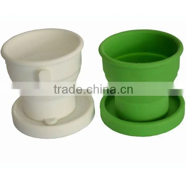 Folding Design Creative Disposable Tea Cups And Saucer Food Grade Silicone With FDA&LFGB Approval China
