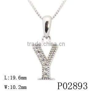 Wholesale New Custom Design Letter Charms Silver Alphabet Pendant Necklace