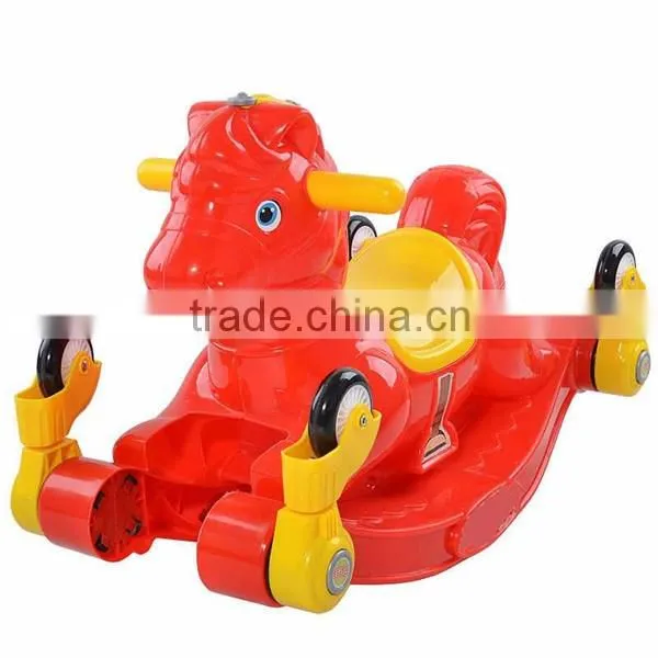 Plastic children toy tricycle with hobbyhorse function,wholesale baby rocking horse swing car
