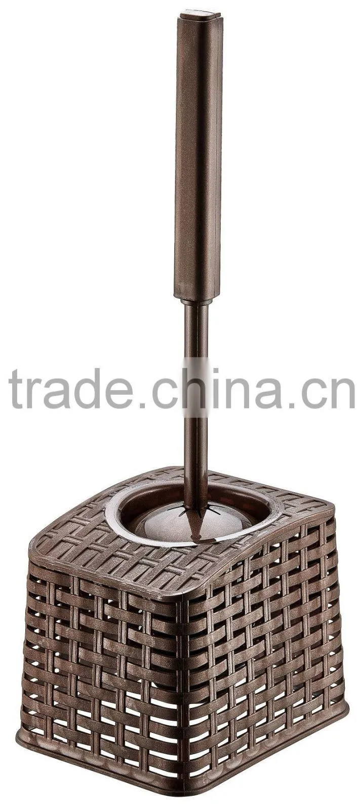 Rectangular shape bath toilet brush with plastic handle