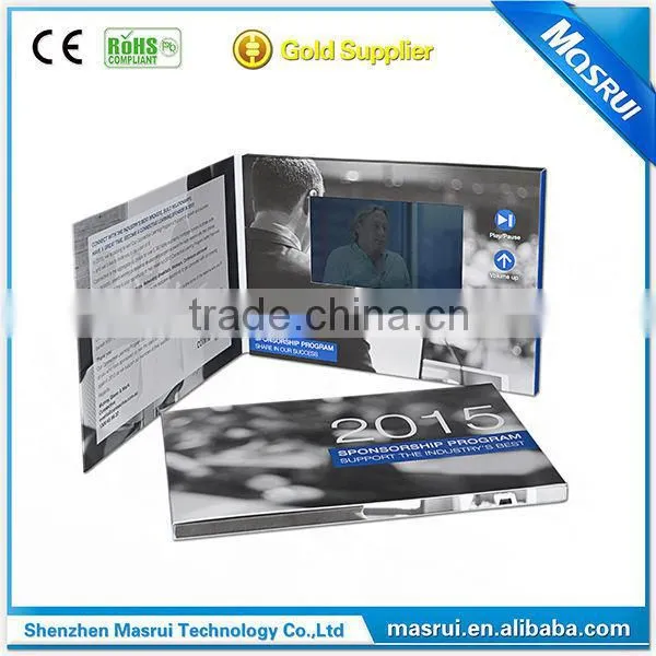 Hot selling customized printing 2.4"-10.1" LCD / TFT Screen Greeting Card Video Greeting Card