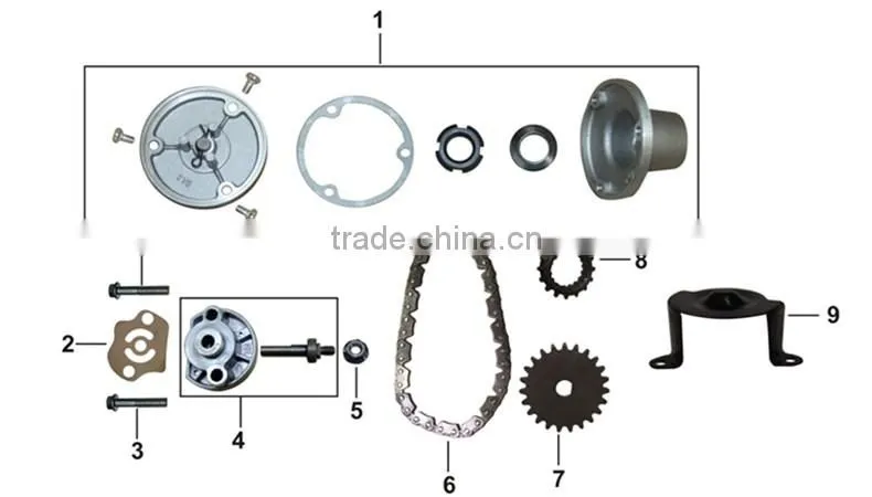Motorcycle oil filter oil pump chian for TC200
