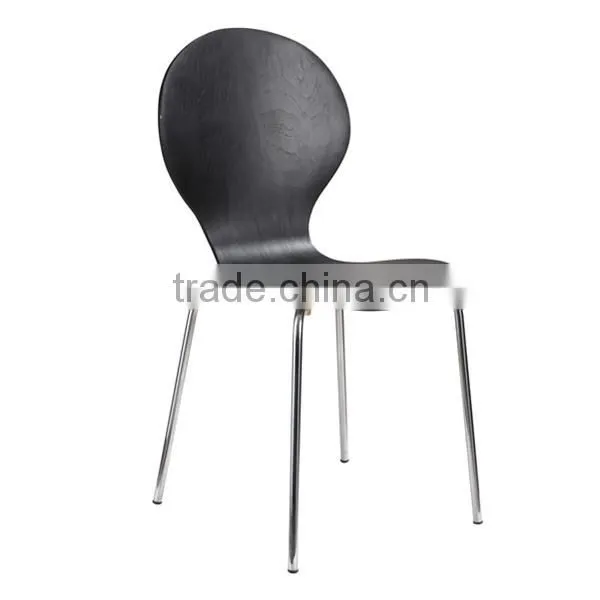 Black High Quality Wood and Metal Chair for Dining Rooms