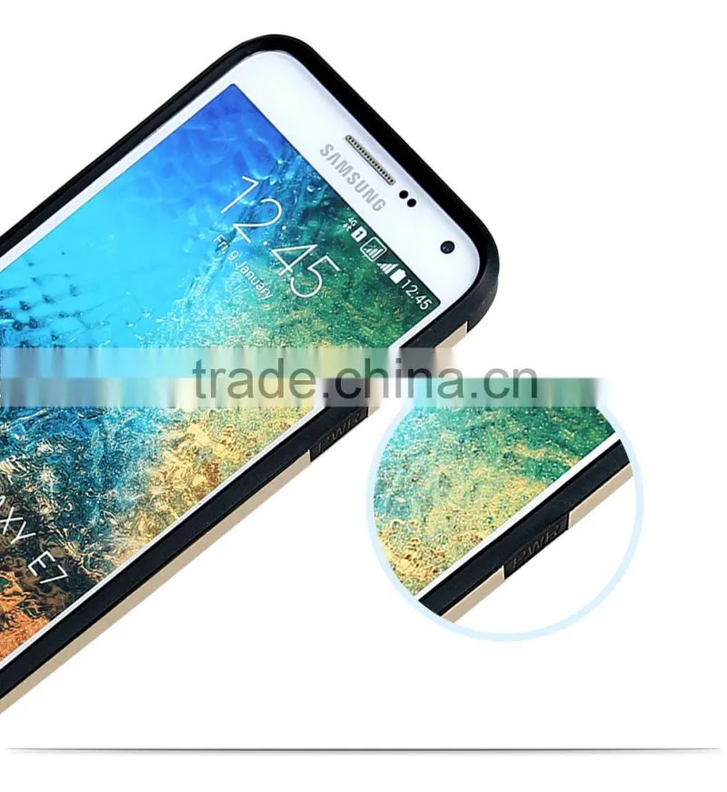 2015 Slim Colorful Armor TPU + PC mobile phone case for samsung E7,for galaxy e7 case,for samsung E7 case