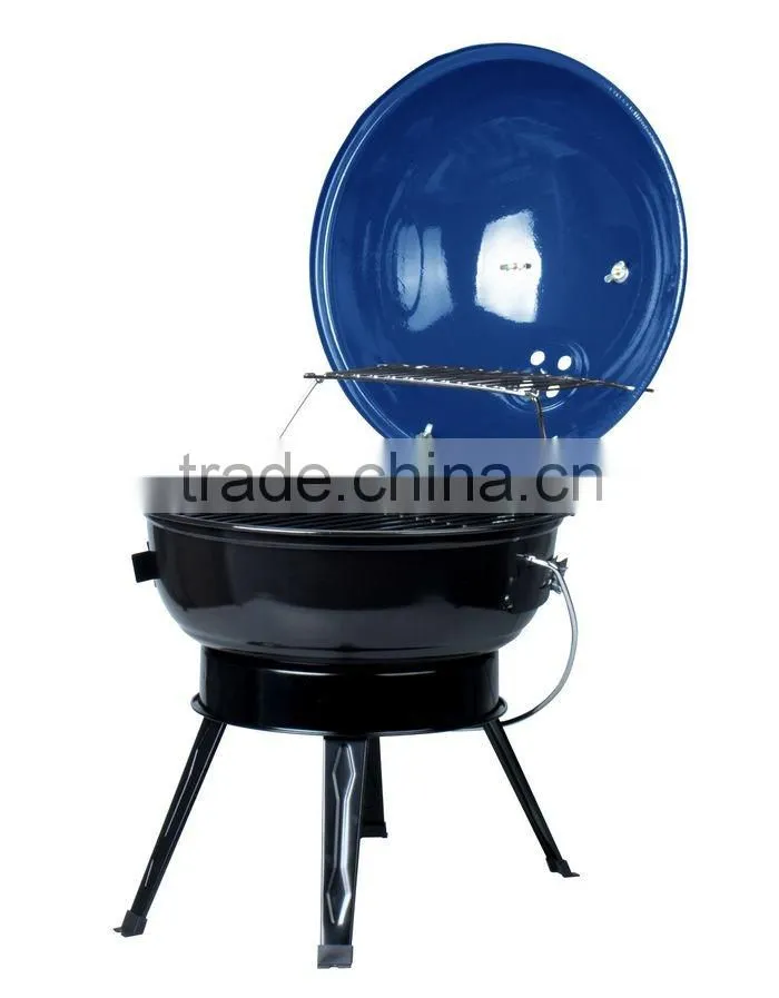 14" tabletop portable bbq grill with procelain enamel finish