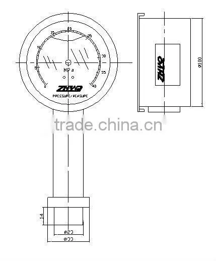 Plate diaphragm sanitary homogenizer pressure gauge