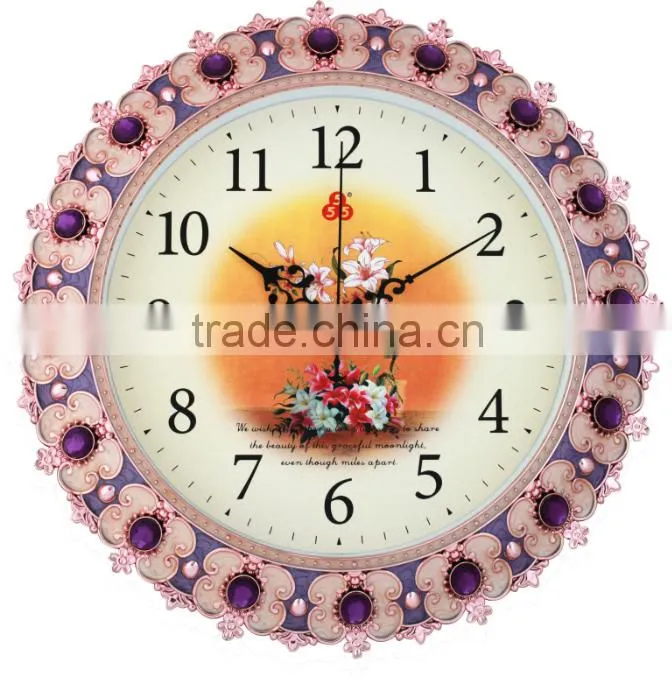 High quality rectangular shape diamond wall clock for home decor