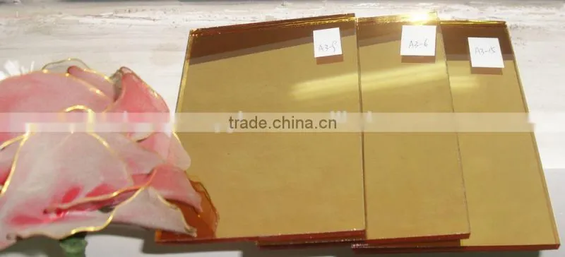 golden reflective glass for building