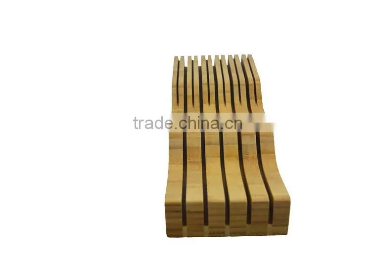 DX003/In Drawer Counter Kitchen Bamboo Knife Holder Rack Storage Block