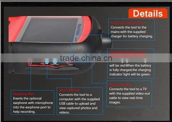 2013 whole sale newest Autel MaxiVideo MV201 inspection camera with 5.5 mm image head