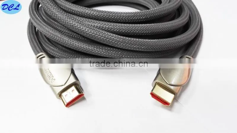 Gold metal 1.4V HDMI CABLE with nylon net 1.8M