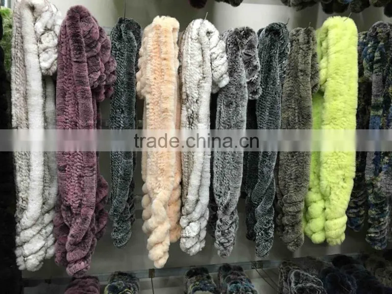 Fashion Style Fur Scarf Shawl / Rex Rabbit Fur Scarf From China