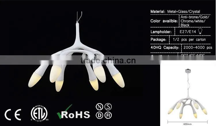 spider shaped white resin modern popular pendant lighting