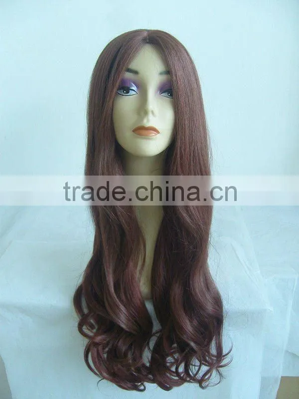 134# Synthetic wine red Hair Wig Women