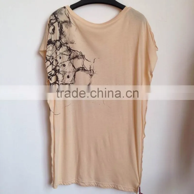 Fashion O Neck Short Sleeves Rayon Cotton t shirt Casual T Shirt Printing Plus size t shirt