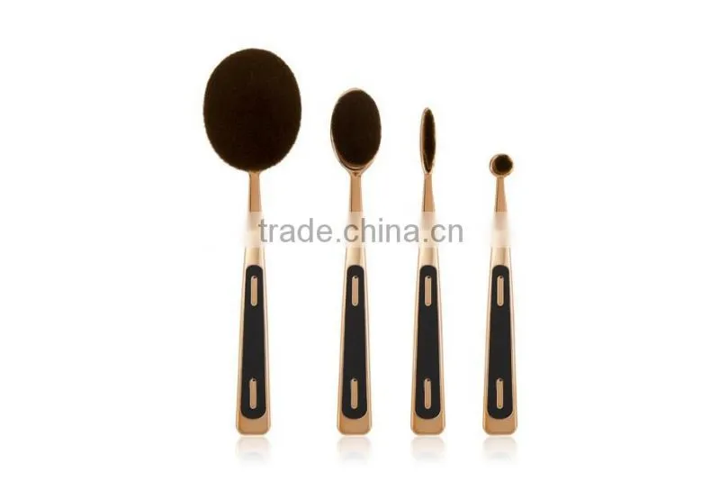 Super quality Pro4 Makeup Brushes Toothbrush Oval makeup Brush Foundation Powder Kit Golf Shape Pipe Makeup Brushes Set 4pcs/set