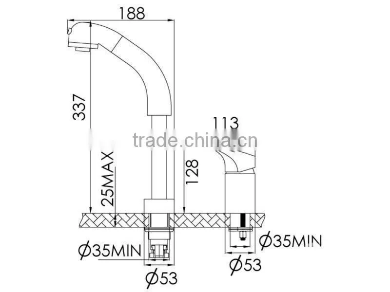 Chrome plated single lever wash basin mixer