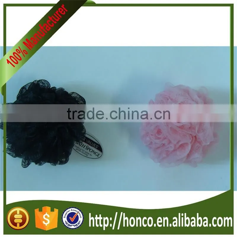 Multifunctional mesh pouf bath sponge with great price honco