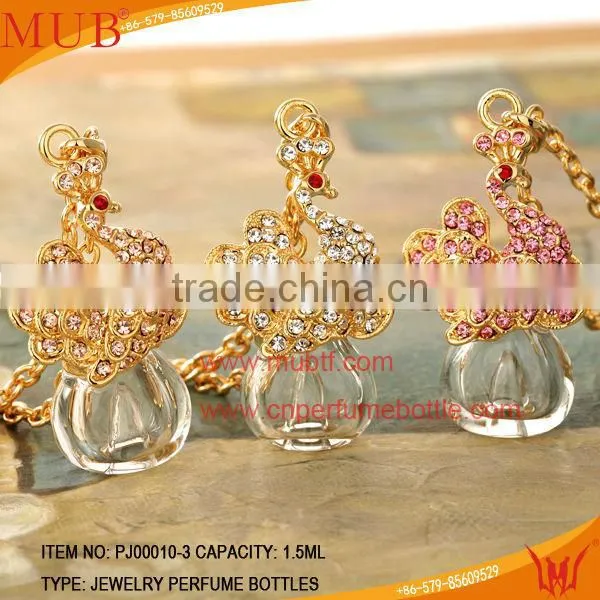 Swan Shape Necklace Pendant Glass Perfume bottle jewelry Necklace