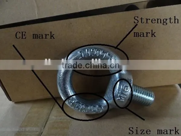 wells factory DIN580 M24 forged heavy duty galvanized eye bolt and nut