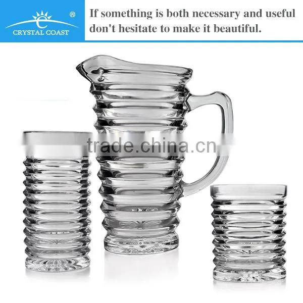 7PCS hot sale beer jug with tumblers,juice jug, glass jug